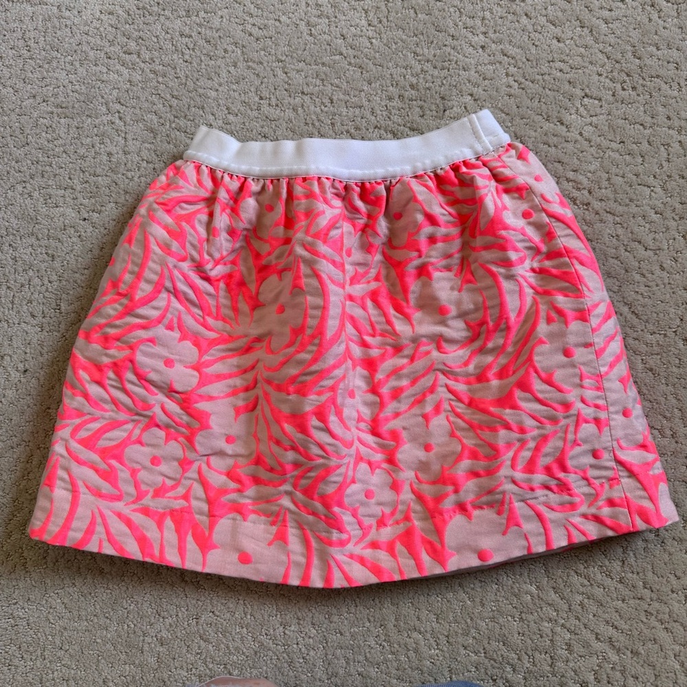 J Crew Crewcuts Girls Skirt Lined Elastic Waist Bright Neon Size 6-7